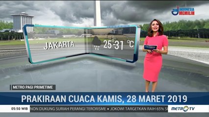 Prakiraan Cuaca: Kamis, 28 Maret 2019