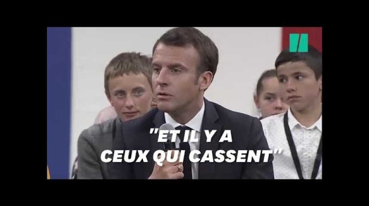 Macron donne sa vision des gilets jaunes aux enfants