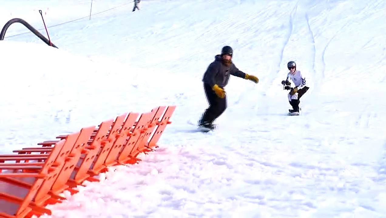 Snowboarding Over Chairs Fail