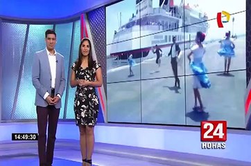 Con marinera reciben a turistas que llegan en cruceros de lujo a Trujillo