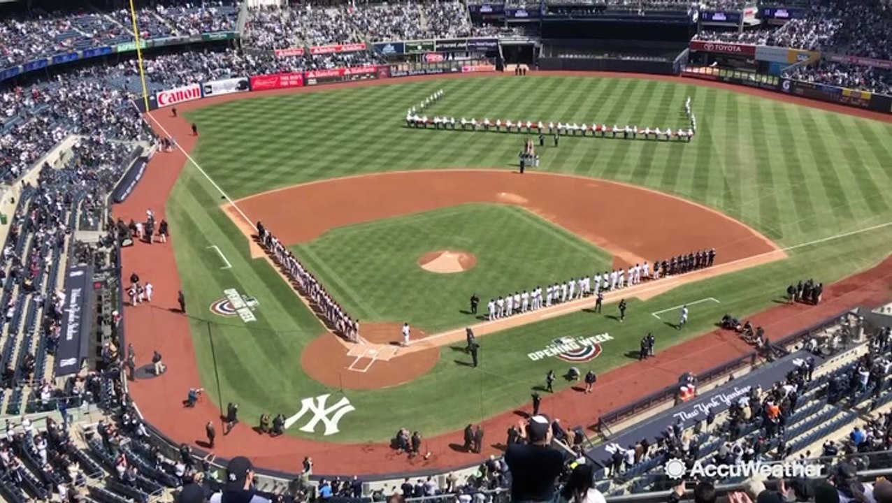 Windy and sunny Opening Day in the Bronx