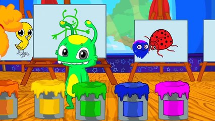 Aprende los colores con Pikachu & Groovy el Marciano y Phoebe - Dibujos animados educativos