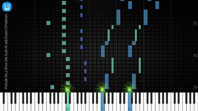 [Piano Solo]Prelude No.2 (from the Audi A5 ad)-Synthesia Piano Tutorial