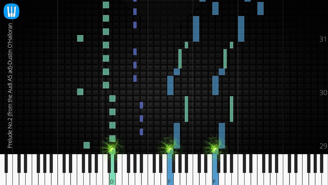  [Piano Solo]Prelude No.2 (from the Audi A5 ad)-Synthesia Piano Tutorial
