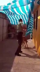Police Officer Save Dog stuck on Rope