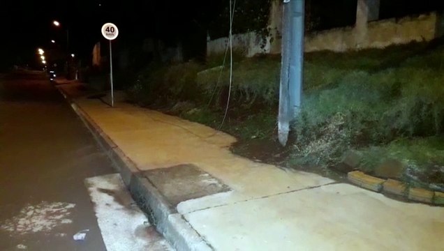 Galho de árvore cai em fio de alta tensão e morador solicita retirada da árvore