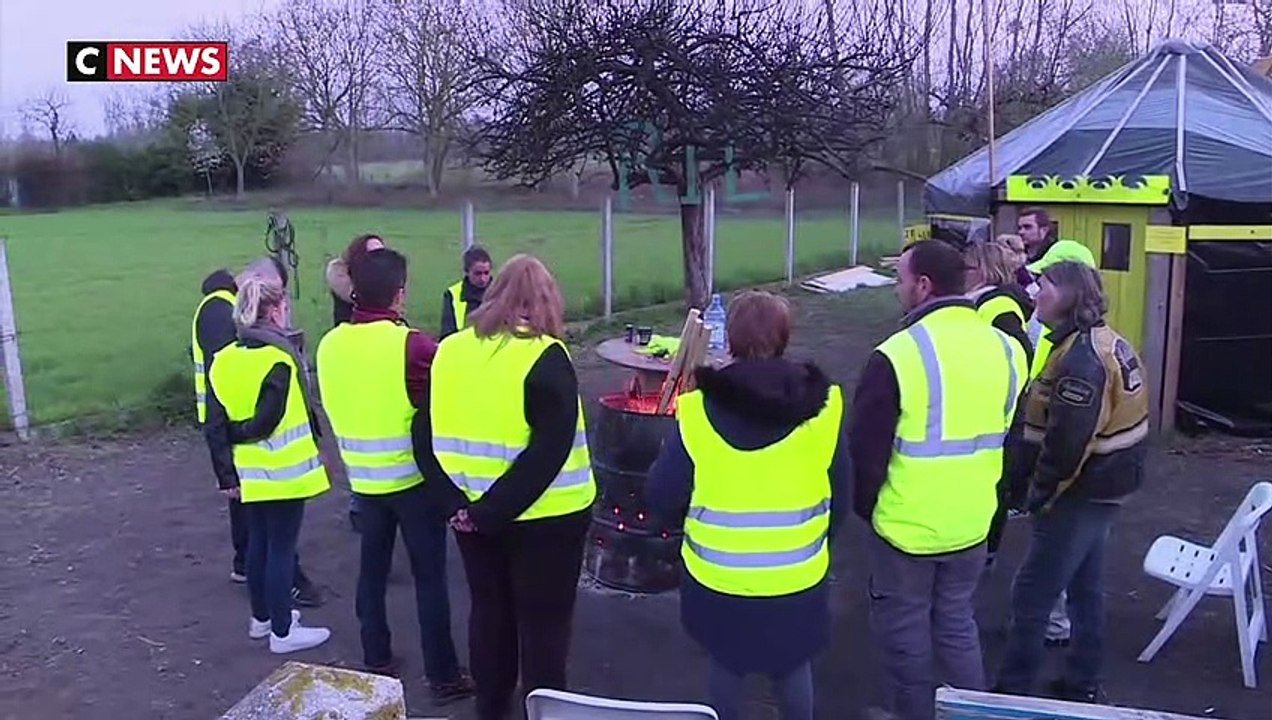 «Gilets jaunes» à Noyon : l'hiver sur les ronds points