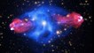 Jet from Supermassive Black Hole Seen Ricocheting in Space