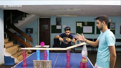 Unbelievable 'first ever of its kind' ping pong trick shot