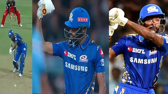 IPL 2019:Pandya flexes his muscles | பாண்டியா அடித்த அபார சிக்ஸ்- வீடியோ