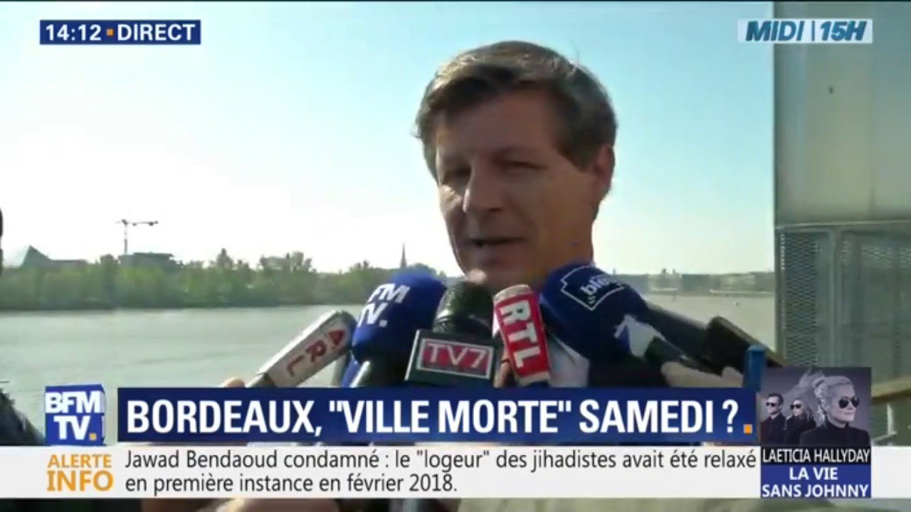 "Je n'ai pas envie d'avoir des drames humains derrière des drames matériels." Le maire de Bordeaux appelle à une ville morte samedi