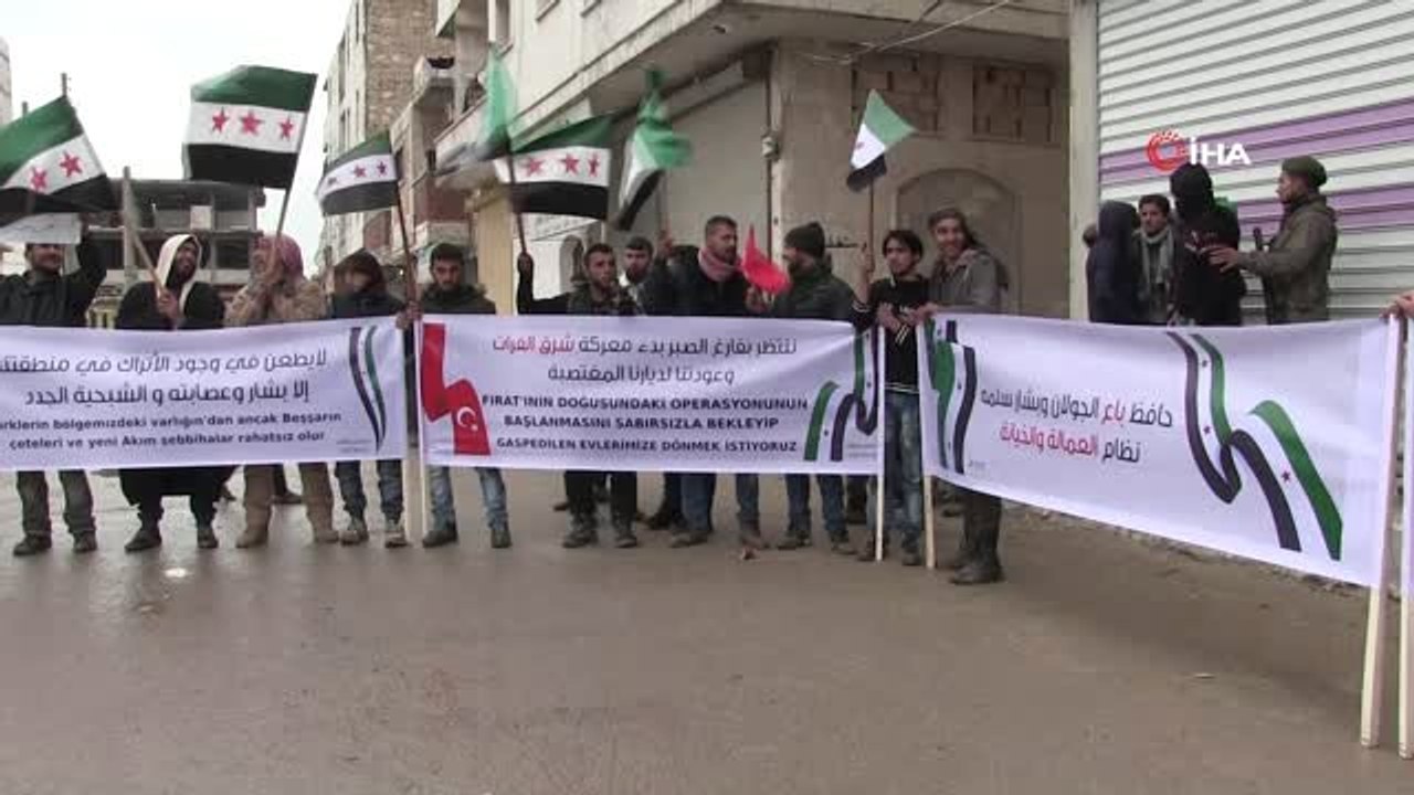 Suriye Halkından Türk Askerine Destek Gösterisi- "Fırat'ın Doğusundaki Operasyonu Sabırsızlıkla...