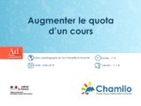 Chamilo - Augmenter le quota d'un cours