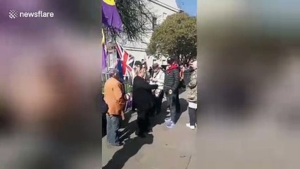 'We want out of a corrupt system!' pro-Brexit demonstrators rally outside Parliament