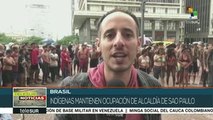 Ocupan indígenas alcaldía Sao Paulo en rechazo a cierre de programas
