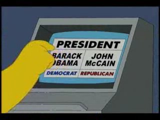 Homer Simpson va con Obama