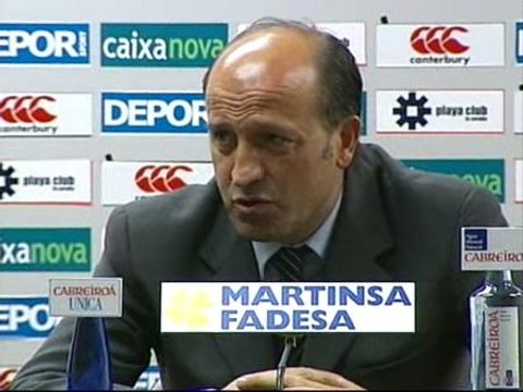 Lotina, satisfecho por la victoria del Depor ante el Levante