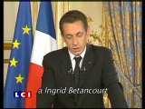 Sarkozy pide as las FARC que liberen a Ingrid Betancourt