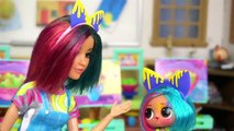 Barbie Doll LOL Splatters Family School Morning Routine - Barbie Classroom Toy | Boomerang