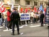 'Pitada' de los funcionarios de justicia frente a la sede del PSOE