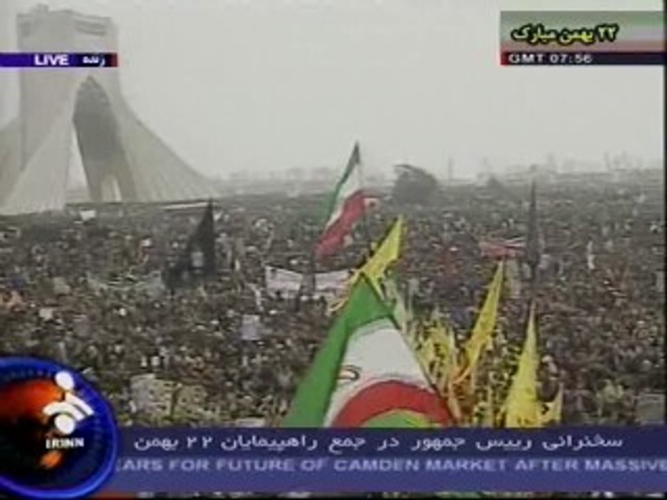 Miles de iraníes celebran el 29 aniversario de la revolución