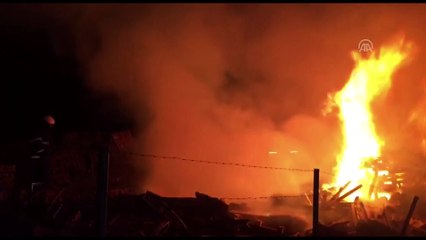 Kocaeli'de palet imalathanesinin depolama alanında yangın