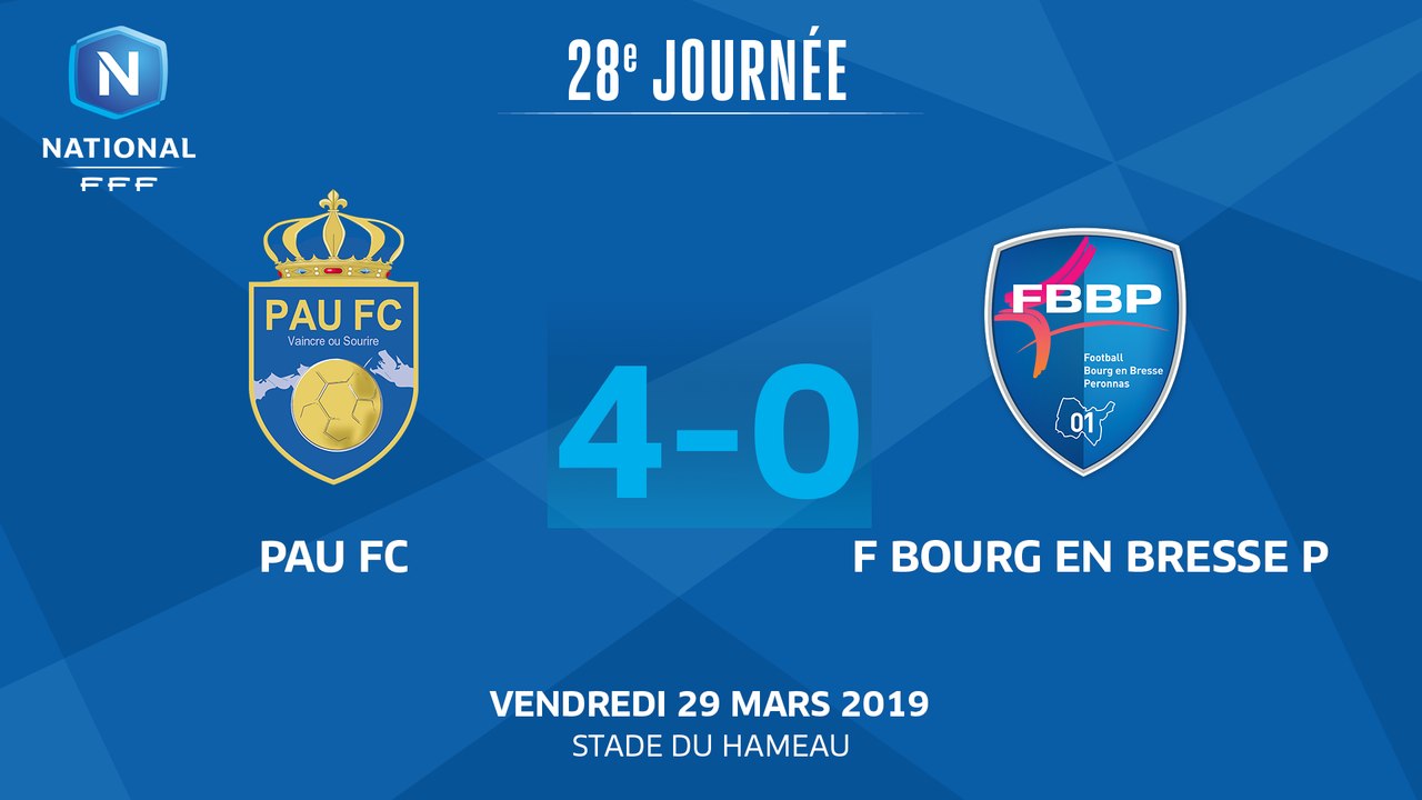 J28: PAU FC -  F BOURG EN BRESSE P (4-0), le ré...
