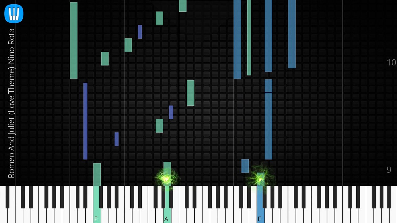  [Piano Solo]Romeo And Juliet (Love Theme)-Synthesia Piano Tutorial