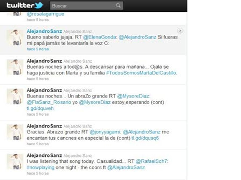 Alejandro Sanz la lía en Twitter