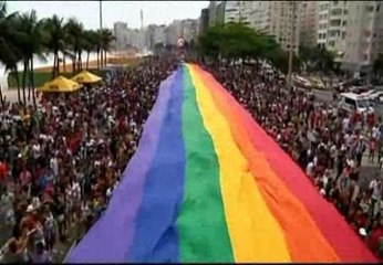 Скачать видео: Miles de personas celebran el Orgullo Gay brasileño