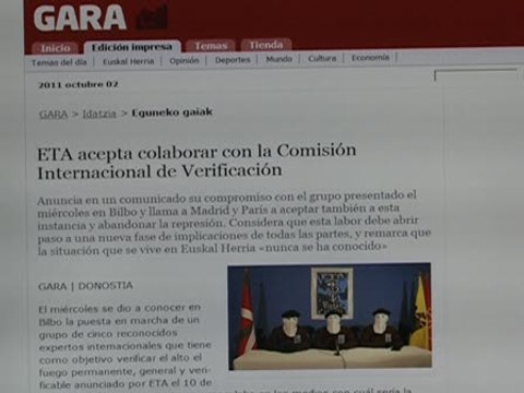 ETA se ofrece a colaborar con la verificación