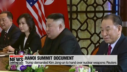 Trump requested North Korea to hand over nuclear weapons in Hanoi
