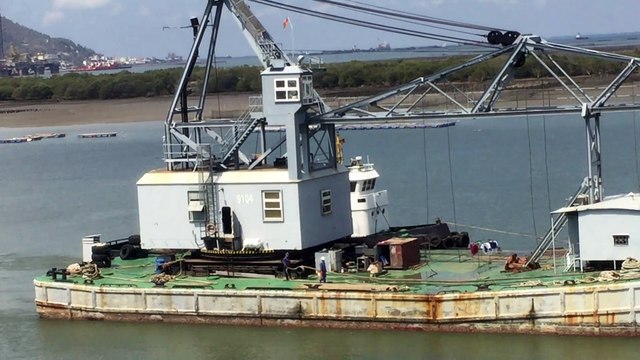 Barge in the beautiful river