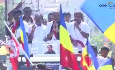 சேலம் நாடாளுமன்ற தொகுதி அதிமுக வேட்பாளர் சரவணன் பிரச்சாரம்- வீடியோ