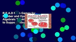 R.E.A.D Math Games for Number and Operations and Algebraic Thinking: Games to Support Independent