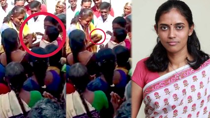 குழந்தைக்கு கன்னத்தில் தட்டி கையில் பழம் பரிசு!..ஜோதிமணி நெகிழ்ச்சி- வீடியோ