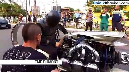 बाइक, जिसमें टायर नहीं हैं और एयरक्राफ्ट इंजन लगा है