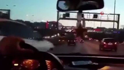 E-5 Karayolu'nda "Makas" Kazası Kamerada