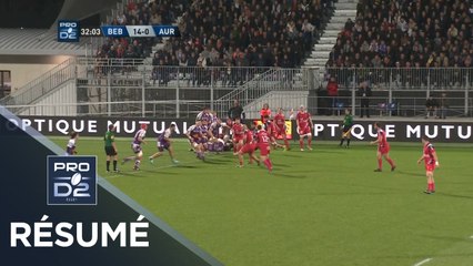 PRO D2 - Résumé Bourg-en-Bresse-Aurillac: 31-6 - J26 - Saison 2018/2019