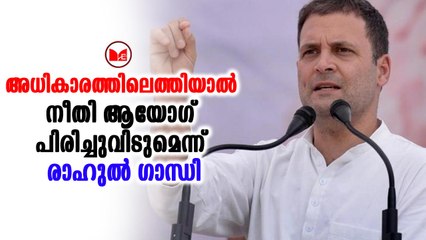 കോണ്‍ഗ്രസ് അധികാരത്തിലേറിയാല്‍ നിതി ആയോഗ് പിരിച്ചു വിടുമെന്ന് രാഹുല്‍ ഗാന്ധി