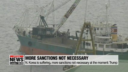 N. Korea is suffering, more sanctions not necessary at the moment: Trump