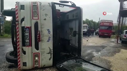 Mersin’de işçileri taşıyan minibüs devrildi: 4 yaralı