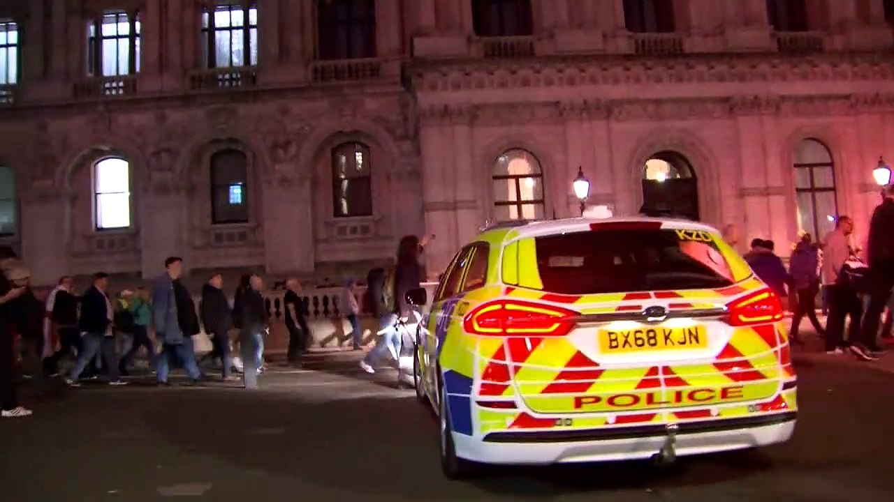 Brexit protesters stand off with police outside Downing St