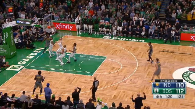 لقطة: كرة سلة: بيسرز يُسقط ثلاثة لاعبين من سلتكس بهدف تسجيل سلّة ساحقة مذهلة