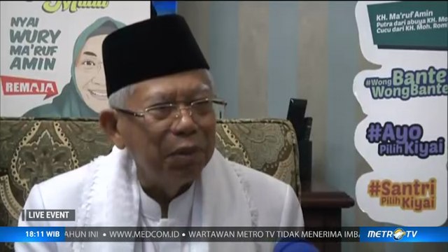 Pesan Kiai Ma'ruf Sebelum Jokowi Hadapi Prabowo di Debat ke-4