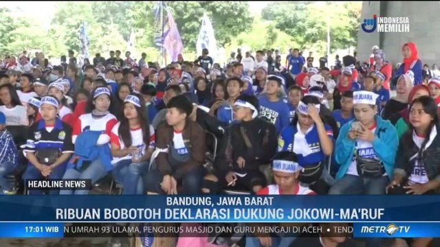Ribuan Bobotoh Deklarasi Dukung Jokowi-Ma'ruf