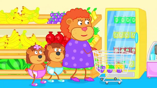 Lion De La Famille Lego Terres De Dessin Animé Pour Les Enfants