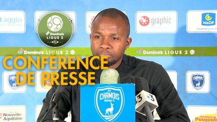 Conférence de presse Chamois Niortais - FC Sochaux-Montbéliard (0-1) : Pascal PLANCQUE (CNFC) - Omar DAF (FCSM) - 2018/2019