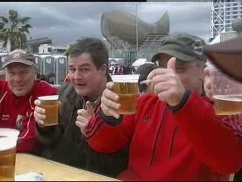 Los aficionados del Bayern llegan a Barcelona