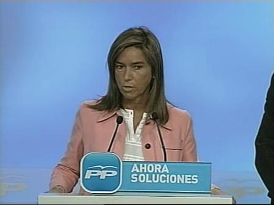 El PP pide la comparencia de Chacón en el Congreso